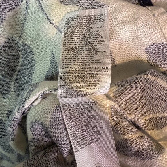 Old Navy Womens Linen Blend Cami Dress white Navy Floral Smocked Back XS E434 - Picture 10 of 15